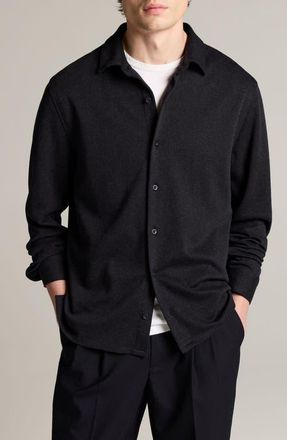 Vince Herringbone Long Sleeve Button Up Shirt in Coastal/azure at Nordstrom, Size Xx-Large