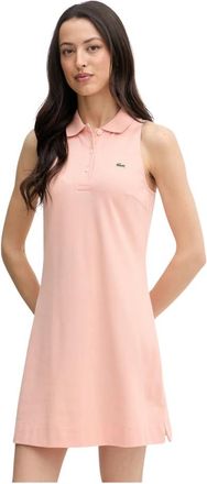 Lacoste Mouwloze Piqu&eacute; Polojurk - Dames - Korte kleedjes - Roze - 2XS - Katoen - Kleedjes