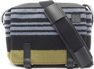 Loewe Borsa messenger XS Military a righe anni 2000 - Nero