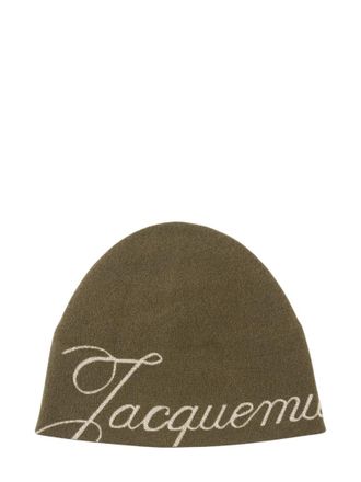 Jacquemus Khaki Logo Beanie Cap
