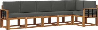 vidaXL Conjunto De Sof&aacute;s De Exterior 6 Uds. Natural Y Antracita Vidaxl