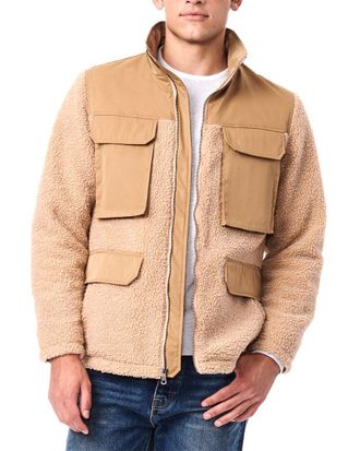 Bernardo Utility Mix Vegan Fur Jacket