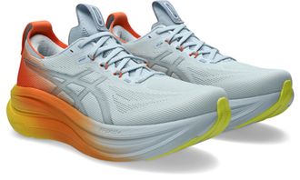 Asics Laufschuh ASICS GEL-NIMBUS 28, Gr. 42,5, sky, sun peach, Synthetik, Schuhe Laufschuh, sportlicher Stil, leicht profiliertes Laufsohlenprofil