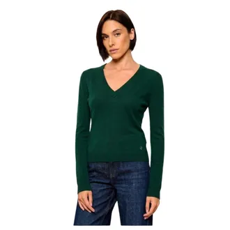 Guess Priscilla V-hals Gebreid - Dames - Truien - Groen - Maat: S Wol