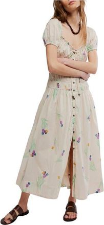 Free People Complete Me Cotton Midi Dress in Tea Combo at Nordstrom, Size X-Small
