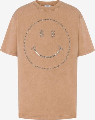 Moschino T-shirt in cotone pesante Smiley - Marrone