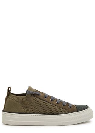 Brunello Cucinelli Stud Knit Sneakers - Chocolate - 38 (IT38 / UK5)