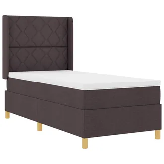 vidaXL Vidaxl - Letto A Molle Con Materasso Marrone 100 X 200 Cm Tessuto