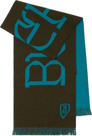Burberry Sciarpa in lana con logo - Marrone