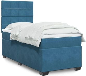 vidaXL Cama Box Spring Con Colch&oacute;n Terciopelo Azul 90x190 Cm Vidaxl