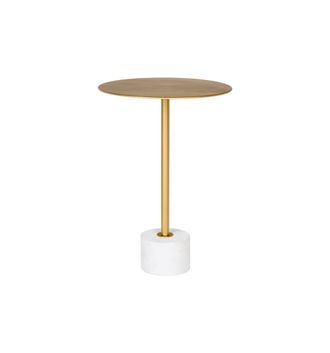 Moloo Mesa auxiliar de acero lat&oacute;n y m&aacute;rmol &oslash;41 cm