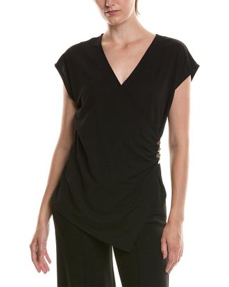 Anne Klein Side Button Wrap T-Shirt