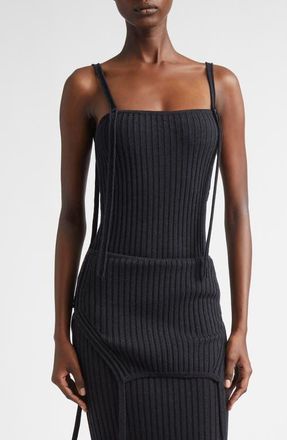 Aisling Camps Convertible Merino Wool Sweater Camisole in Charcoal Melange at Nordstrom, Size X-Small