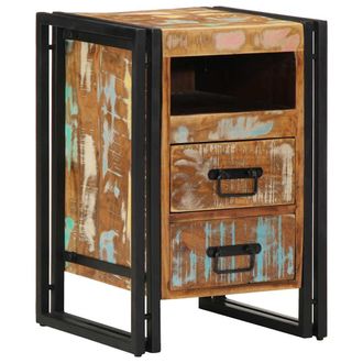 vidaXL Mesita De Noche De 40x40x59 Cm, Madera Maciza Reciclada Vidaxl