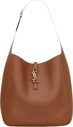 Saint Laurent Tassen, Dames, Bruin, ONE Size, Leer, Le 5 &agrave; 7 Large Shoulder Bag