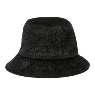 Celine Pre-owned Accessories, female, Black, Size: ONE SIZE Pre-owned Alpaca Wool Bucket Hat