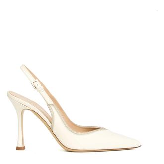 Ninalilou Pumps, female, White, Size: 7 1/2 US Slingback Tacco 90 mm Profilo Strass