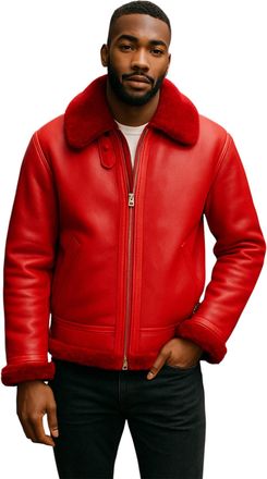 Infinity Leather Heren rode B3 Bomber RAF Aviator schapenvachtjas - Worcester