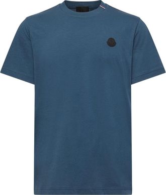 Moncler Moncler Logo Cotton T-shirt, Men, Blue, Size: Xxl