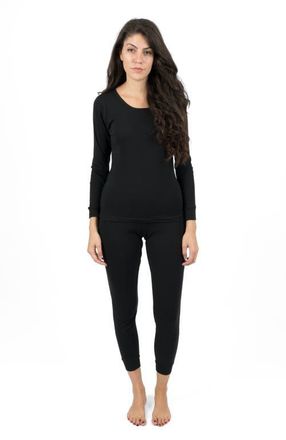 Leveret Womens Cotton Solid Matching Family Pajamas in Black at Nordstrom, Size X-Large