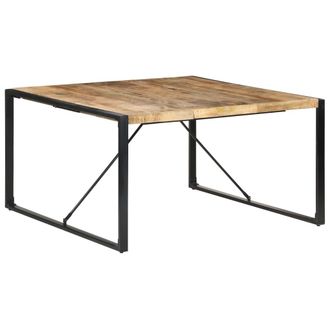 vidaXL Vidaxl - Mesa De Comedor Madera De Mango Rugosa 140x140x75 Cm
