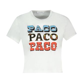 Paco Rabanne Womens Cotton T-Shirt White