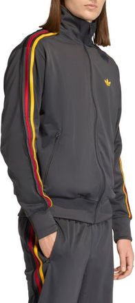 adidas Firebird Track Jacket in Black/Gold/Red 2/Black at Nordstrom, Size Xx-Large