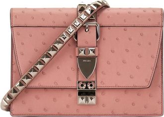Prada Tassen, Dames, Roze, ONE Size, Leer, Leren Schoudertas