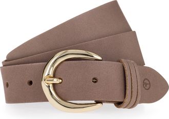 Tamaris Lederg&uuml;rtel TAMARIS, Damen, Gr. 11,5, grau taupe, Rindsleder, unifarben, G&uuml;rtel Lederg&uuml;rtel, 3cm breit, schlichte Dornschnalle in Gold, dezentes Marke