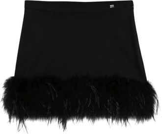 Sonia Rykiel Minirok met veren afwerking - Dames - Rokken - Zwart - Maat: S Katoen