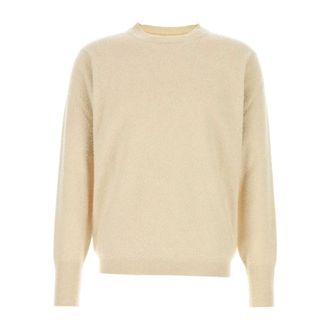 Maison Margiela Cashmere Knitwear, male, Beige, Size: M Soft Cashmere Blend Sweater