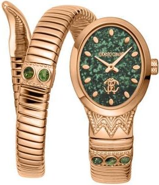 Roberto Cavalli Serpente Ornato Snake Wraparound Bracelet Watch, 22.5mm x 34mm in Rose Gold at Nordstrom Rack