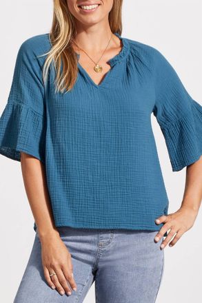 Tribal Bubble Gauze Blouse In Oceanside