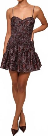 Hutch Tina Dress In Black/copper Stippled Floral