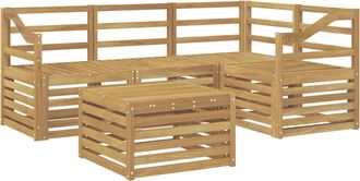vidaXL Conjunto De Sof&aacute;s De Exterior 5 Uds. Blanco Vidaxl