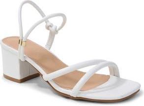 Berness Elayna Strappy Cube Heel Sandal in White at Nordstrom Rack, Size 8.5