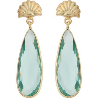 Panacea Crystal Teardrop Earrings in Green at Nordstrom