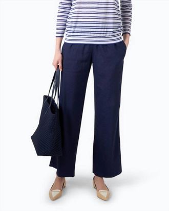 Elliott Lauren Linen Pants In Navy