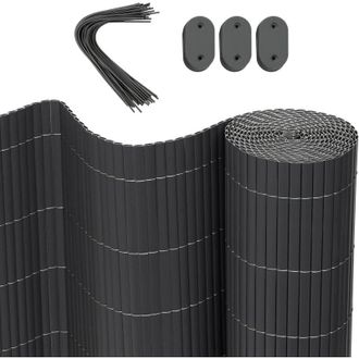Woltu Ca&ntilde;izo Pvc Pantallas Protectoras Resistente A Los Rayos Uv Protecci&oacute;n Contra El Viento Valla Privacidad Para Jard&iacute;n Balc&oacute;n O Terraza Gris 300x160 Cm -