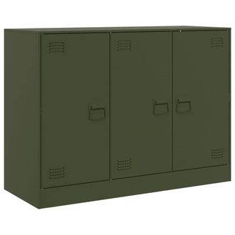 Berkfield Home Sideboard Olive Green 99x39x73 cm Steel | Size: 99 x 39 x 73 cm