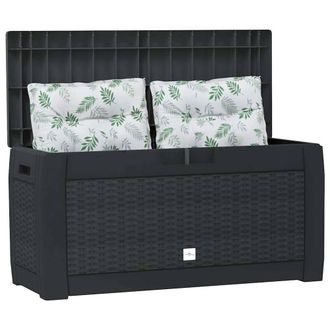 Berkfield Home Garden Storage Box Anthracite 119x48x60 cm Polypropylene in Black | Size: 119 x 48 x 60 cm
