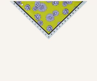 Lanvin Triangle Silk Scarf With Marguerite Motifs in Absinth/lilac at Nordstrom