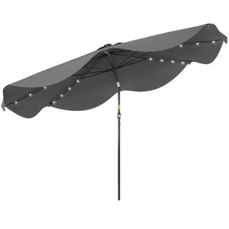 OUTSUNNY Sombrilla de jard&iacute;n 292x292x254 cm gris oscuro