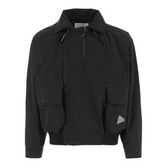 And Wander Light Jackets, male, Black, Size: M Nylon Jacket with Adjustable Collar