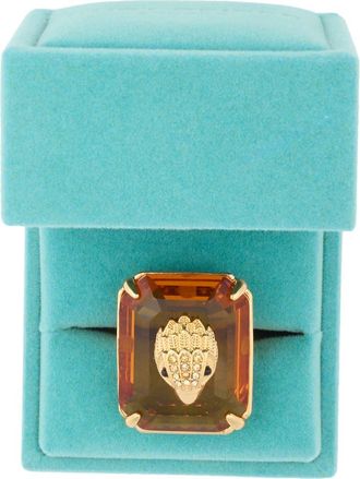 Kurt Geiger Crystal Cocktail Ring in Topaz at Nordstrom Rack, Size 7