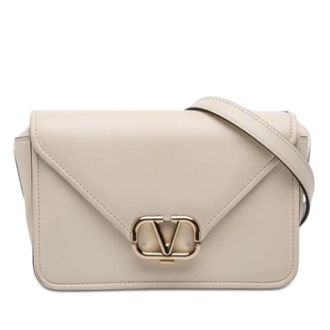 Valentino Pre-owned Vintage Crossbody Bag - Dames - Pre-owned - Beige - Maat: ONE Size Leer