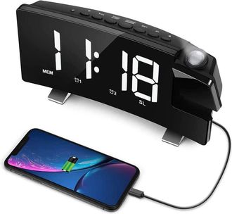 OEM Pieza De Reloj De Techo/pared Con Proyecci&oacute;n Automotriz, Proyector Digital, Despertador, Radio Fm, Pantalla Curva Grande De 7.1, Reloj De Escritorio/e