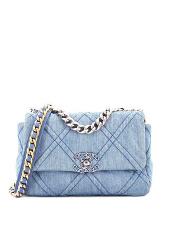 Chanel 19 Flap Bag Quilted Denim Medium shoulder bag - Blue