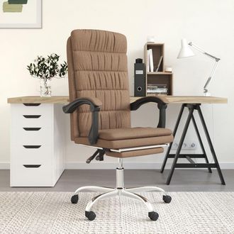vidaXL Silla De Oficina Reclinable De Tela Marr&oacute;n Vidaxl