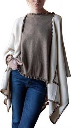 Mersea Whipstitch Travel Wrap In Cream/bronze